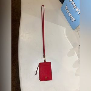 Red Tory Burch Lanyard/ID holder